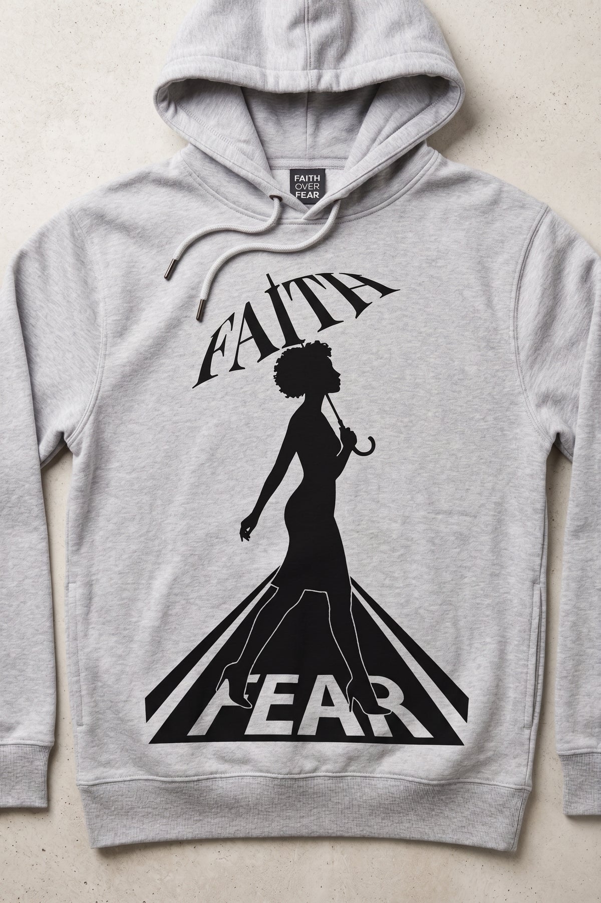 Faith Over Fear embroidered hoodie — Stitch'd Be the Light Collection